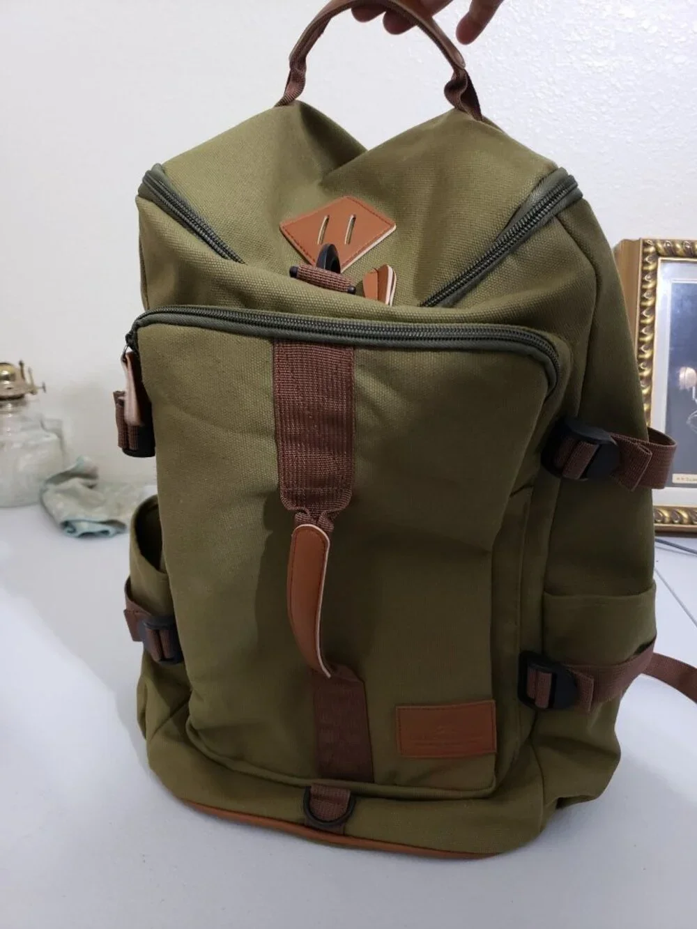 Chukchansi Gold Resort Casino olive laptop travel backpack, duffle bag 18 inches
